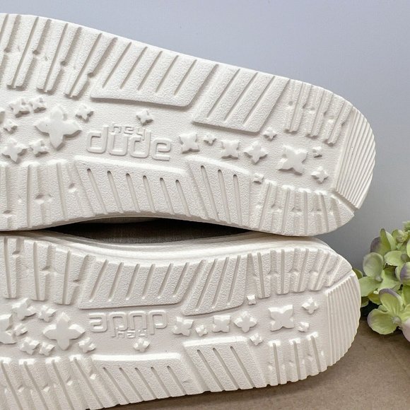 Hey Dude Wendy Linen Beige Slip On Shoe Big Kids/ Boys/ Girls Size EU 29/ US 10 - Picture 9 of 10